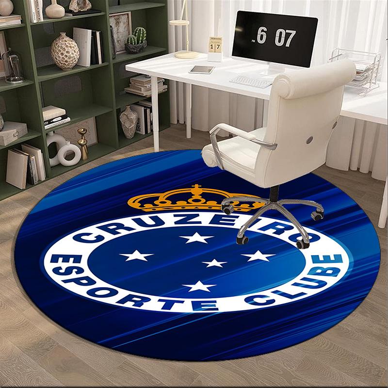 1PC round rug Fc Emblem Printed Round Area Rug ,Rug For Home Office, Round Chair Rug, Decorative Carpet Fan gifts Christmas gift