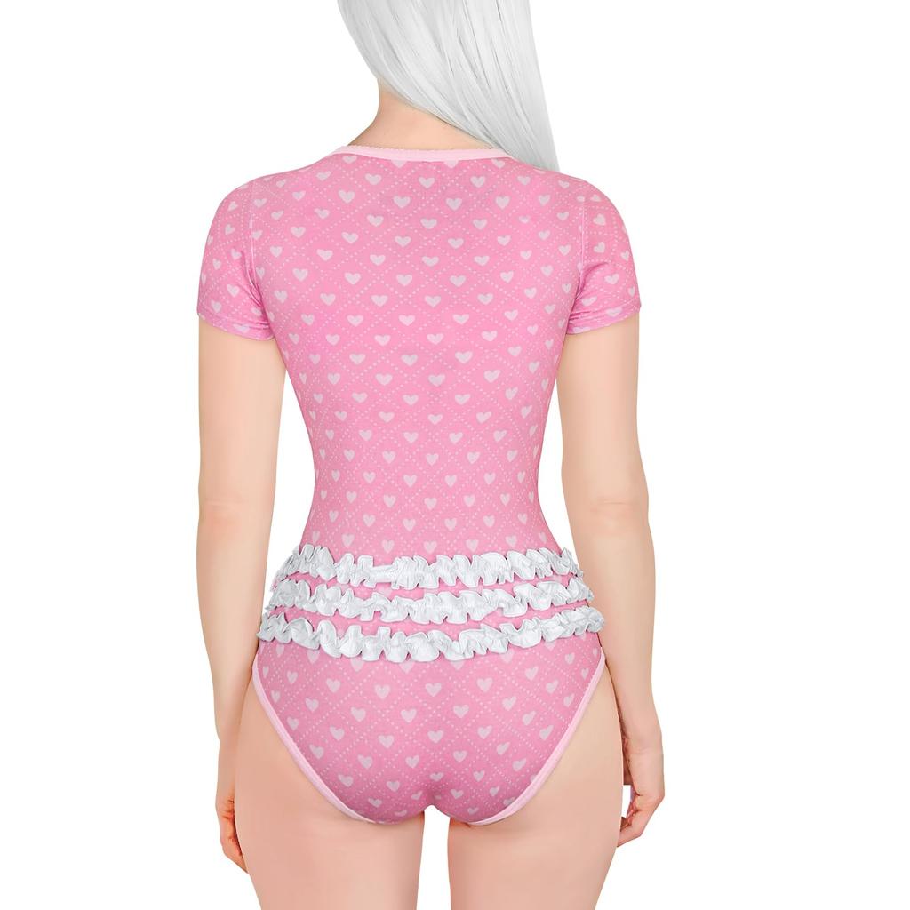 Adult Romper Cotton Pajama Size Small [LittleForBig] [Embarrassing Baby] Bodysuit,