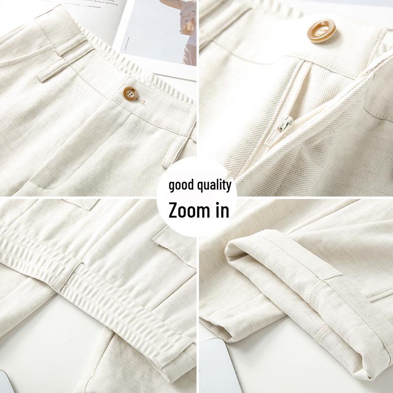 Old Money Style Linen Wide-Leg Pants: Women's Casual Elastic Waist Straight-Leg (Spring 2026)