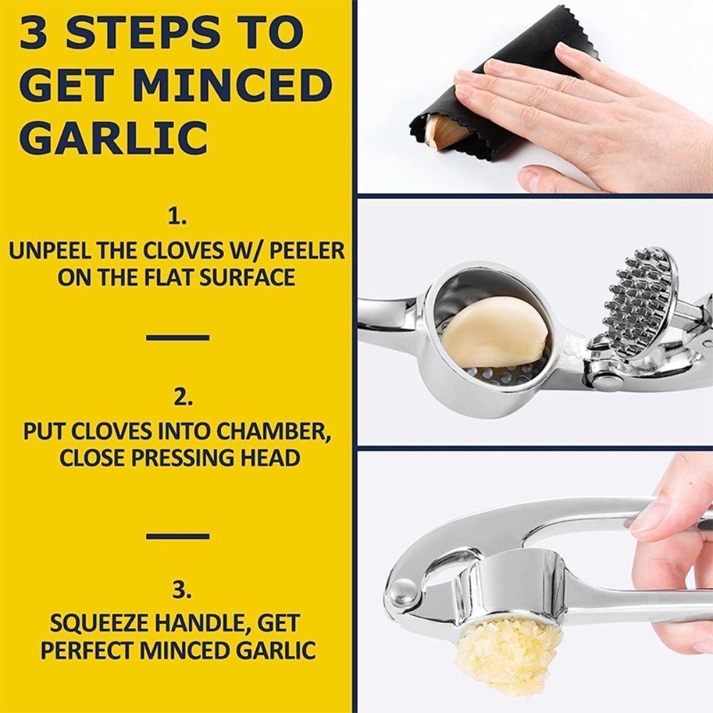 Ergonomic Handle Garlic Masher Easy Squeeze Garlic Mincer Tool  Vegetable Cooking Extruder