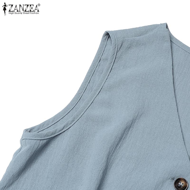 ZANZEA Womens Sleeveless Tank Tops and Pants Casual Two Piece Suit Sets