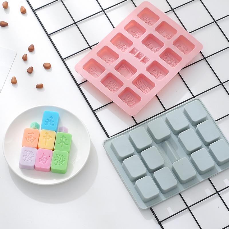 Spot Thirteen Dice Mahjong Tiles, Drop Gum Chocolate Mold, Baking Silicone Mold, Cake Mold, Ice Lattice