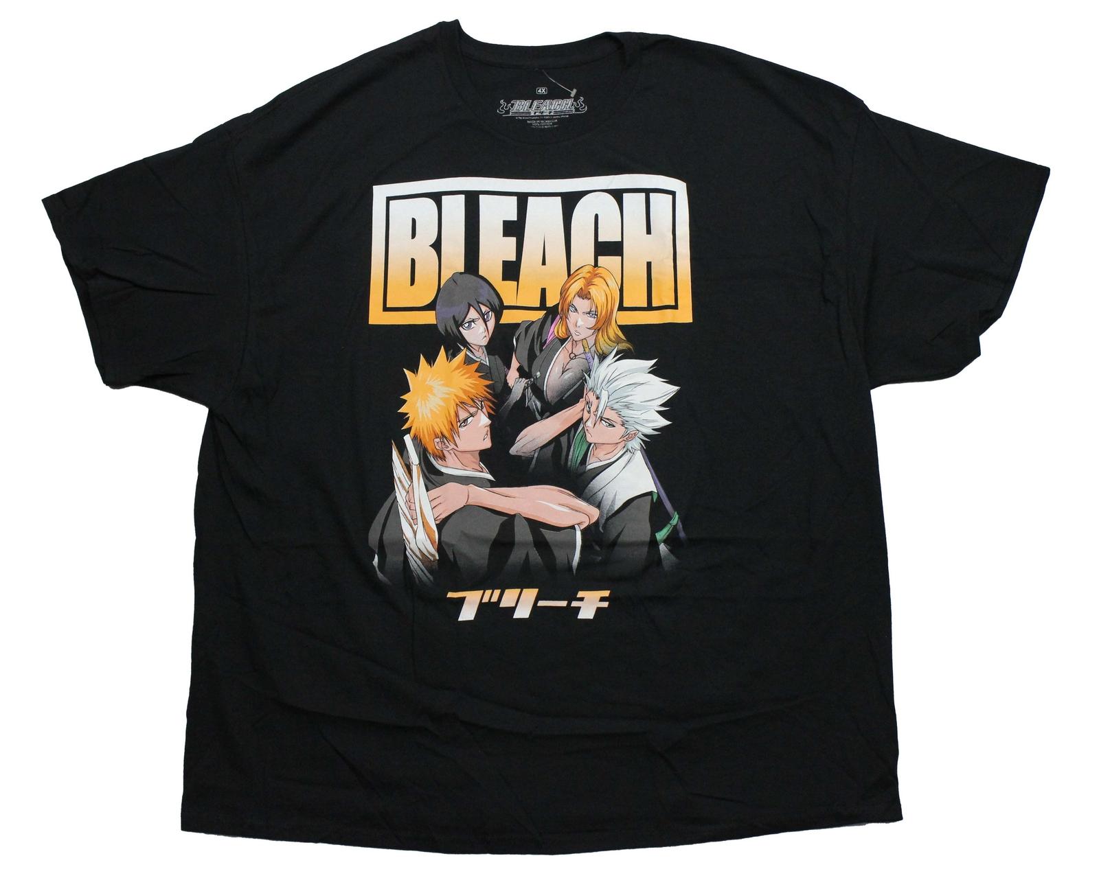 Bleach New Adult T-Shirt - Characters Under Large Bleach Name S