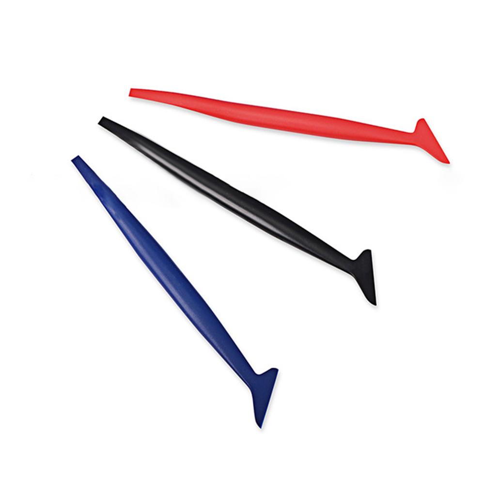 3Pcs Vehicle Stickers Vinyl Wrap Tool with 3 Micro Squeegees of Different Hardness Flexible Contoured Scraper for Seam Stuffing