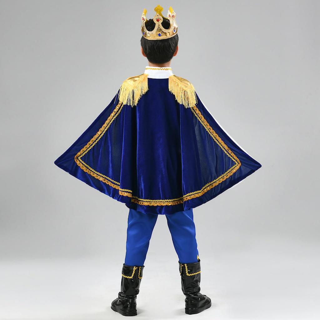 CSILOVEE Prince Halloween Set for Perfect for School Cultural and Parties Kids' Costume, 7-Piece (110cm), Boys, Halloween, Christmas, Parties,