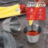T02C!1 Pack Of 10 - Premium Brushed Stainless Steel Condiment Sauce Cups Spices Pots Liquid Dips Bowls - 2.5Oz 70Ml