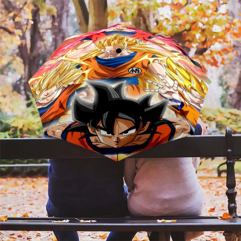 1 PC Automatic Folding Umbrella - Dragon Ball Pattern Portable Foldable Design With 8 Ribs Christmas Birthday Gifts