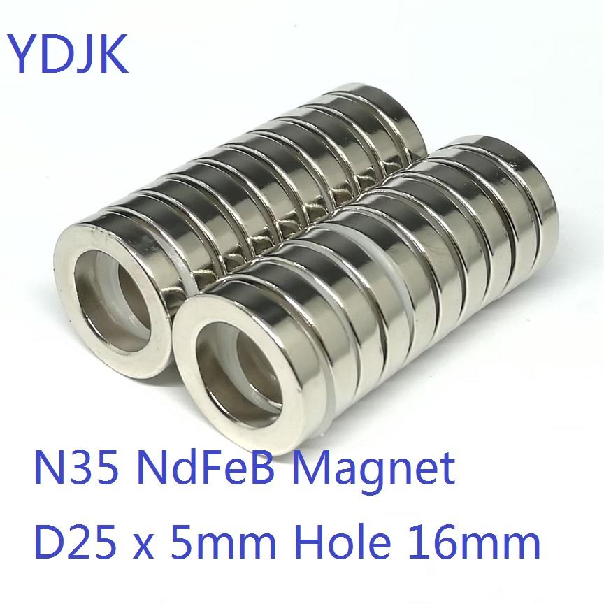 

1 2 5 10 20 ШТ./ЛОТ Кольцевой Магнит NdFeB 25*5 Отверстие 16 Сильные Стандартные Постоянные Неодимовые Магниты N35 25x5-16