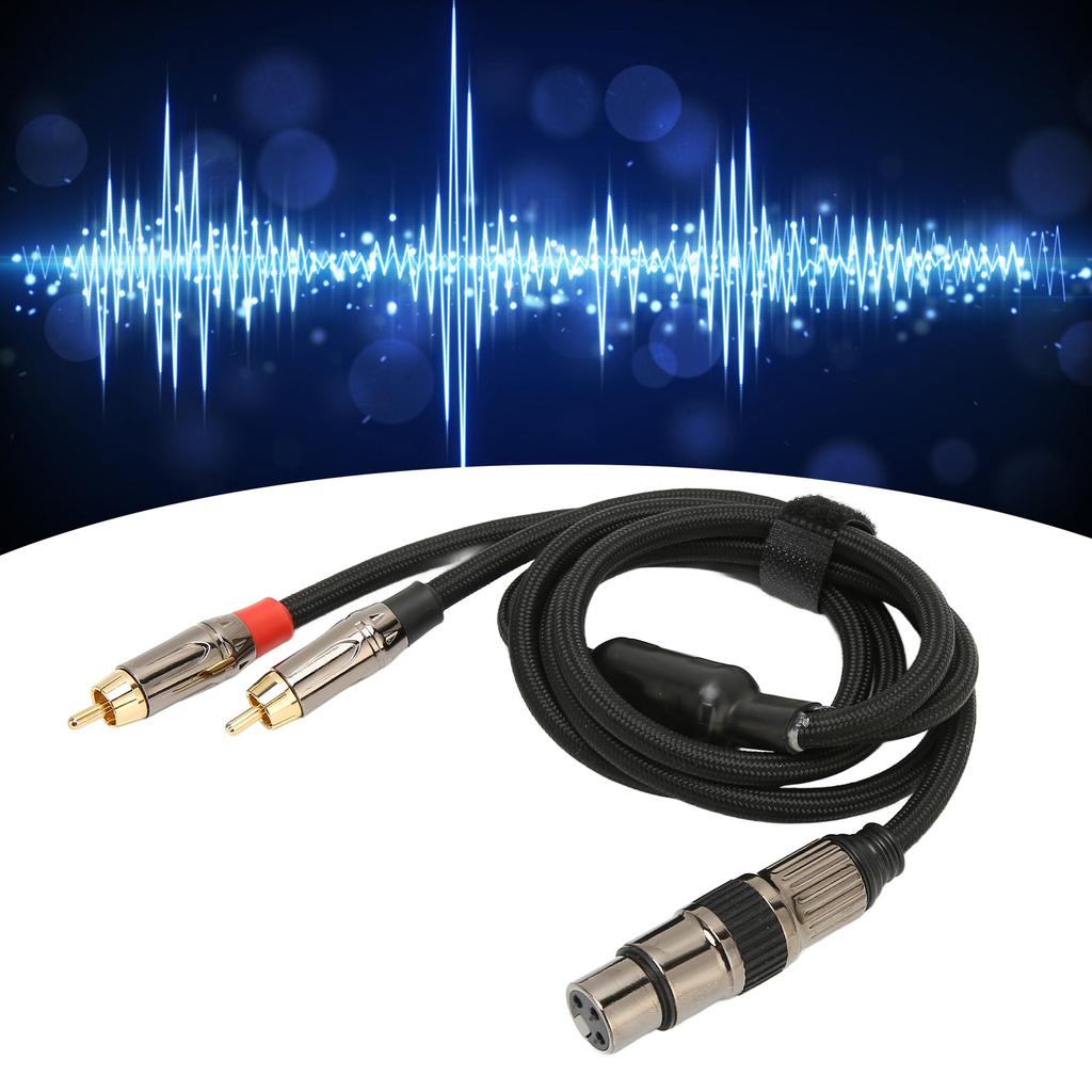 XLR Female to Dual RCA Male Y Splitter Cable Gold Plated Female XLR 3 Pin to Double RCA Male Stereo 