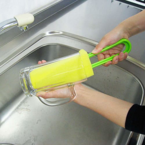 Azuma Industries Glass Cleaner, Extra Large Dish Sponge, Clamps To Clean Both Sides, Perfect for Cleaning Mugs, Tumblers, Dishes, and Tabletop Crumbs