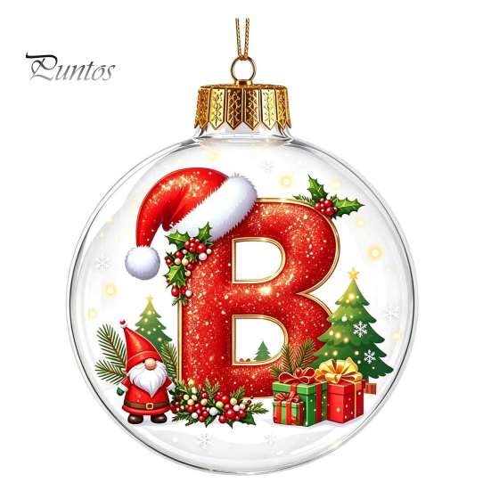 Winter Holiday Party Supplies 26?Letter Acrylic Christmas Ball Ornament, 3D Crystal Style Alphabet Decorative Ornaments for Fireplace Hanging
