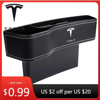 Naklejka Samochodowa Organizer do Szczelin Fotela Samochodowego Tesla Kieszeń ze Skóry PU Organizer do Przechowywania w Samochodzie Dla Tesla Model 3 Model X Y Styl Roadster Auto