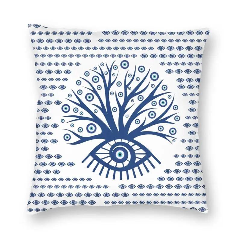 Turkish Evil Eye Cushion CoverPrint Mediterranean Amulet Throw Pillow for Sofa  Case Home Decor Decorative