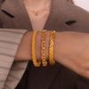 Retro Geometrisches Gewebtes Armband Set: Stapelbare, Hohlgefugte Offene Armbänder