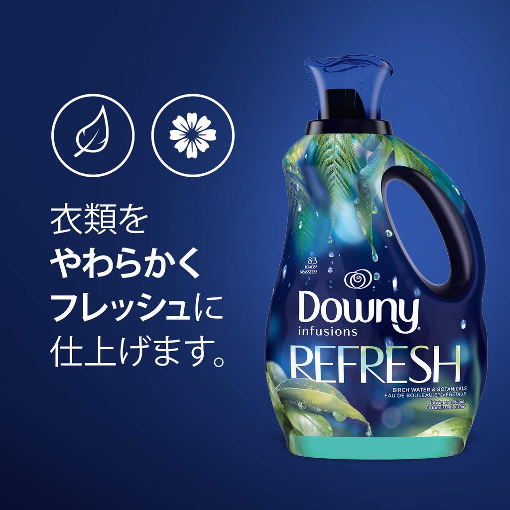 Downy Infusion Fabric Refreshing Birch Water Botanical Scent of Birch Water with Botanical Softener, & (1.66L) [Large Capacity] [Officially Imported]
