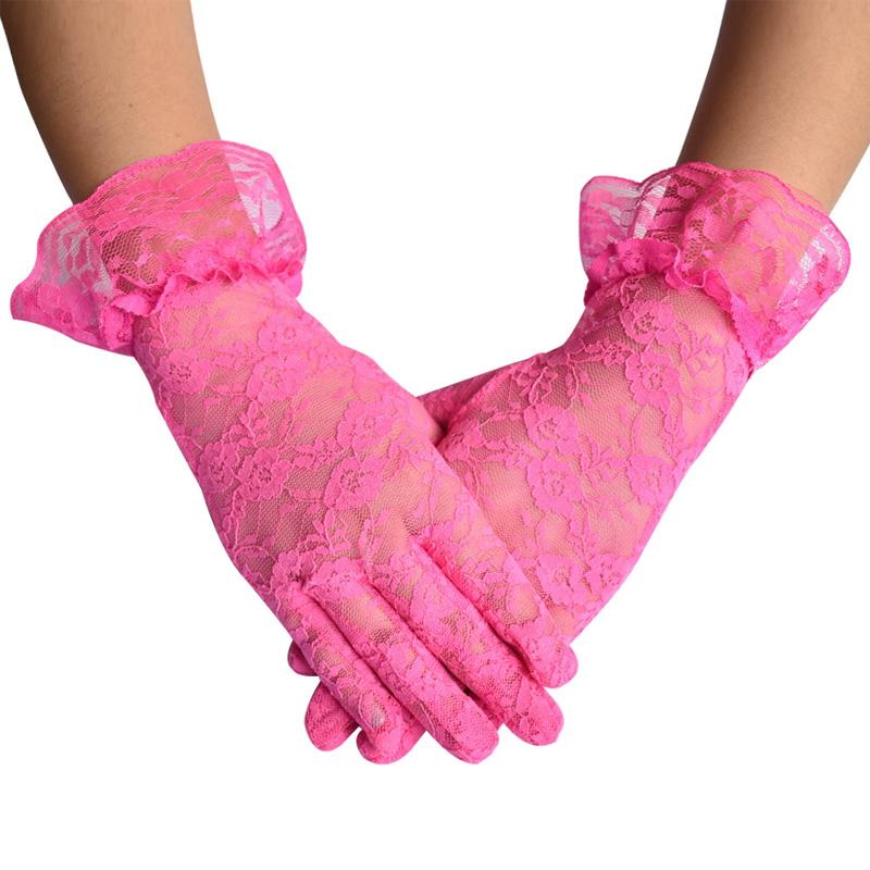 1 pair of transparent short retro hollow finger gloves clothing accessories sexy lace gloves