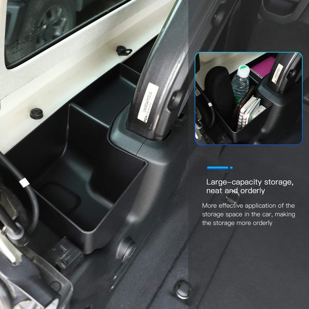 Rear Trunk Side Storage Box Organizer Container Black For Jeep Wrangler JL Sahara Rubicon Sport Sport S 4-door 2018 2019 2020