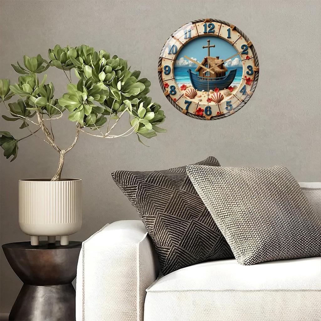 30x30cm Round Glass Wall Clock that Becomes a Natural Part of Your Home's Landscape