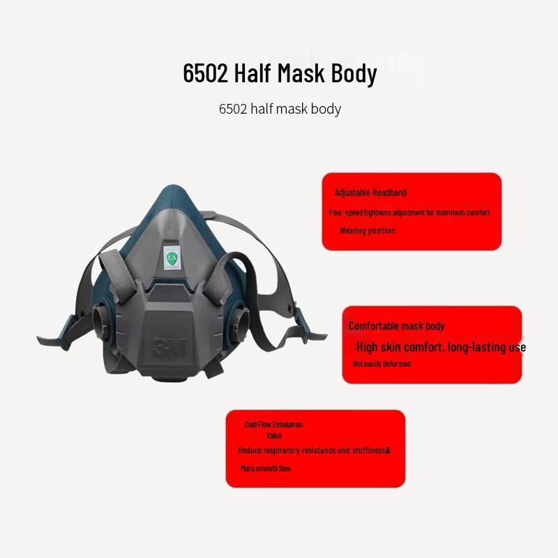 3M 6502 KN95 Silicone Half-Face Respirator Medium