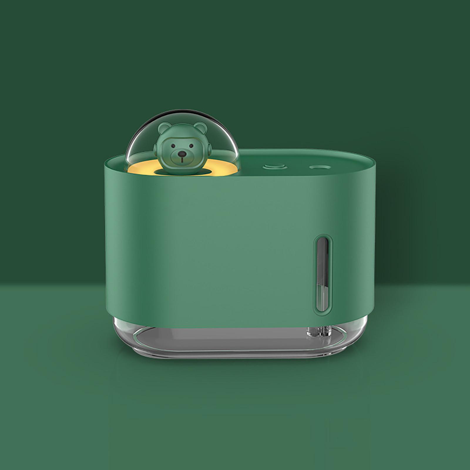 Humidifier For Bedroom Home Mute Usb Mini Air Purification Cute Space Bear Night Light Humidifier For Office Desktop Green
