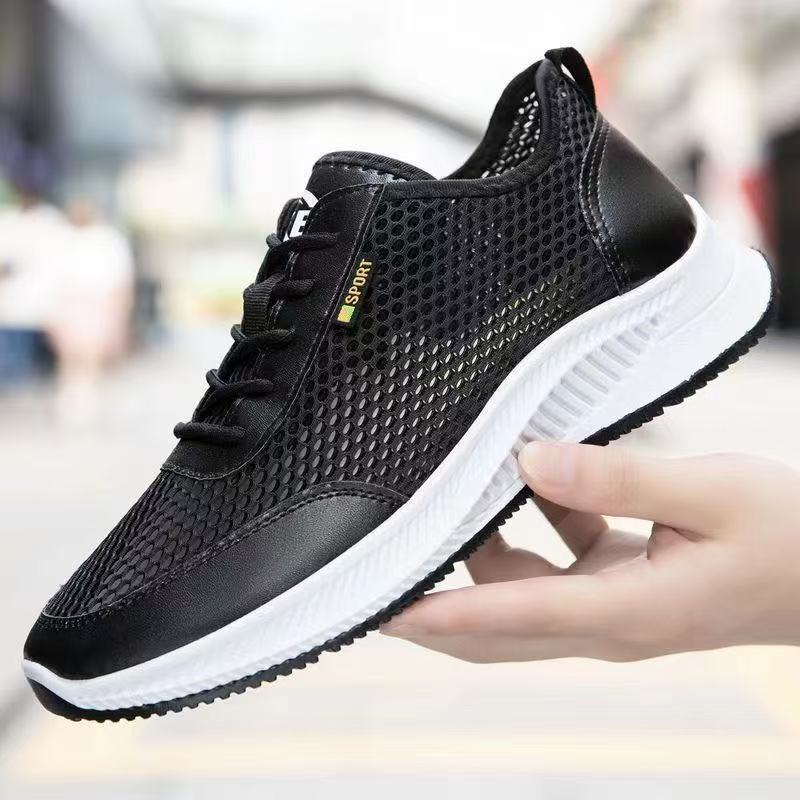Summer men's shoes breathable thin mesh shoes men's mesh casual sports shoes mesh hollow light walking running shoes