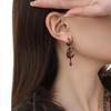 Asymmetrical Moon Drop Earrings Fashionable Moon Earrings Statement Ear Jewelry Chain Eardrop Alloy Texture for Woman