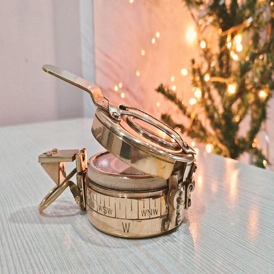 Marine Brass Compass Handmade Pocket Maritime Sailor Ship Instrument Compass