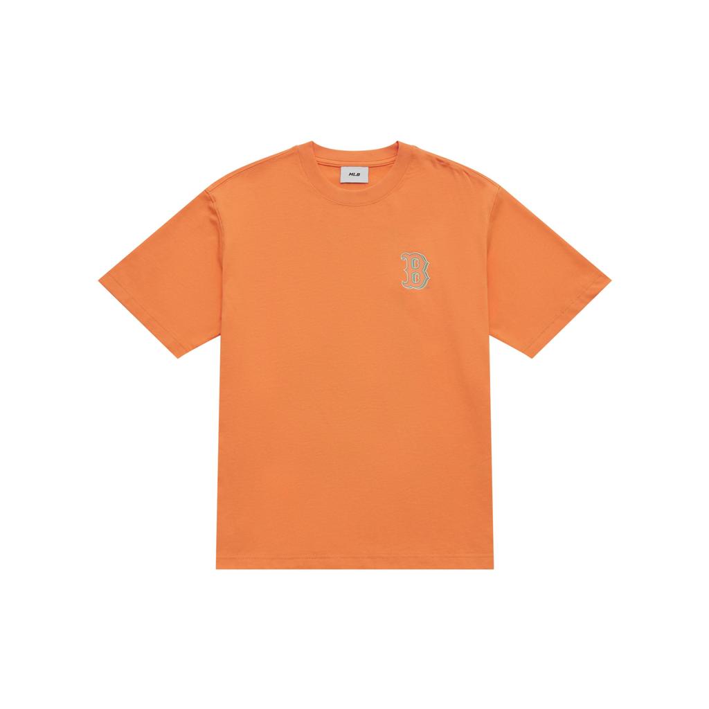 MLB MONOGRAM Collection Basic Boston Red Sox T Shirt Unisex Light Orange 3ATSM2153-43ORL