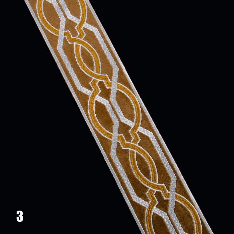 1Meter Vintage Totem Embroidered Jacquard Ribbon Braid Trim Woven Lace Fabric Diy Cushion Curtain Garment Hanfu Belt Accessory