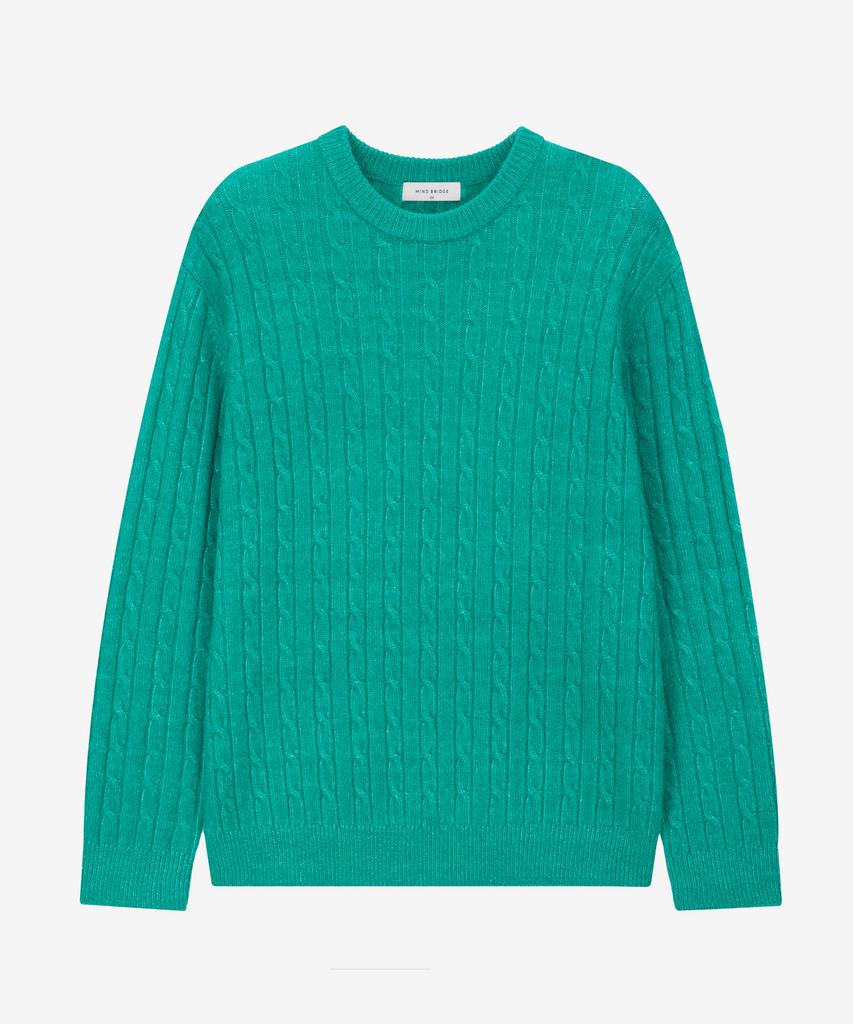 MINDBRIDGE [Set][Select Cable + Collar Neck][Air Wool] Alpaca Semi-Overfit Knit - 7 Colors
