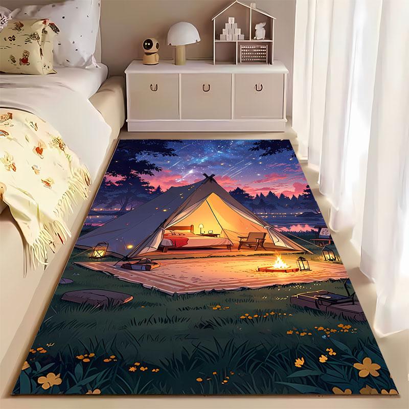 Cozy Tent Under Starry Sky Suitable As a Non-slip Mat for the Living Room or Bedroom Sofa