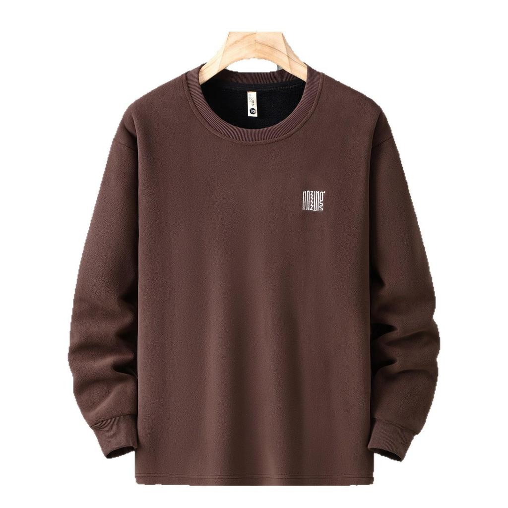 Herren Winter Hoodie aus Korallenfleece in Übergröße - Superdick, Mit Fleece gefüttert, Rundhals, Warm, Passt bis 350 Jin.