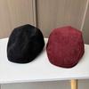 Autumn and Winter Retro Suede Forward Hat Men's and Women's Solid Color British Style Painter Hat Street Feeling Newsboy Hat