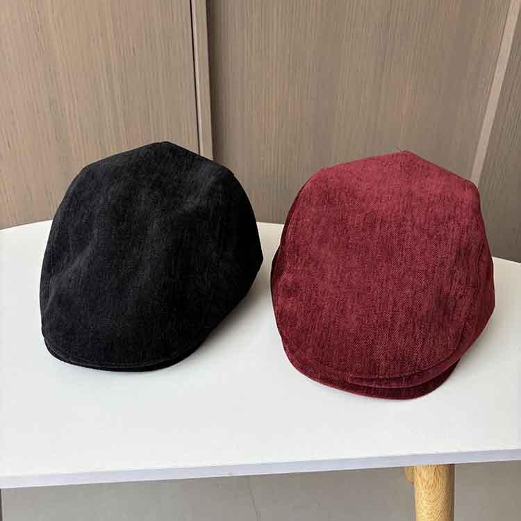 Autumn and Winter Retro Suede Forward Hat Men's and Women's Solid Color British Style Painter Hat Street Feeling Newsboy Hat