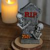 Halloween Decorations Scary Skeleton Tombstones Figurines Tombstones Statues Sculptures for Yard Lawn Decorations