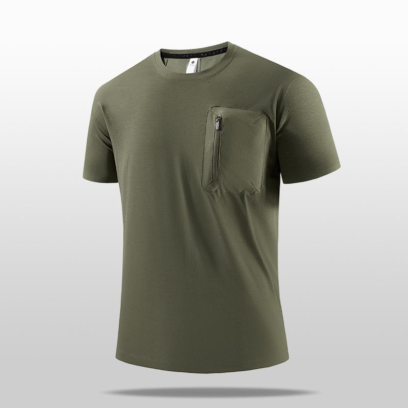 Seamless round neck men s ice silk short-sleeved T-shirt Seamless round neck men s ice silk short-sleeved T-shirt 2XL армия зеленый