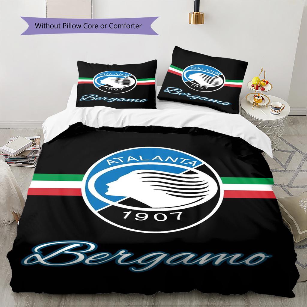 Atalanta Bergamo Pattern Bedding Set Quilt Cover Pillowcase Home Decor Gift (1 * Duvet Cover + 2 * Pillowcase, Without Core)