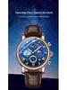 Dawn Sun Moon Stars Multifunctional Men's Quartz Watch with Luminous Moon Phase Chronograph