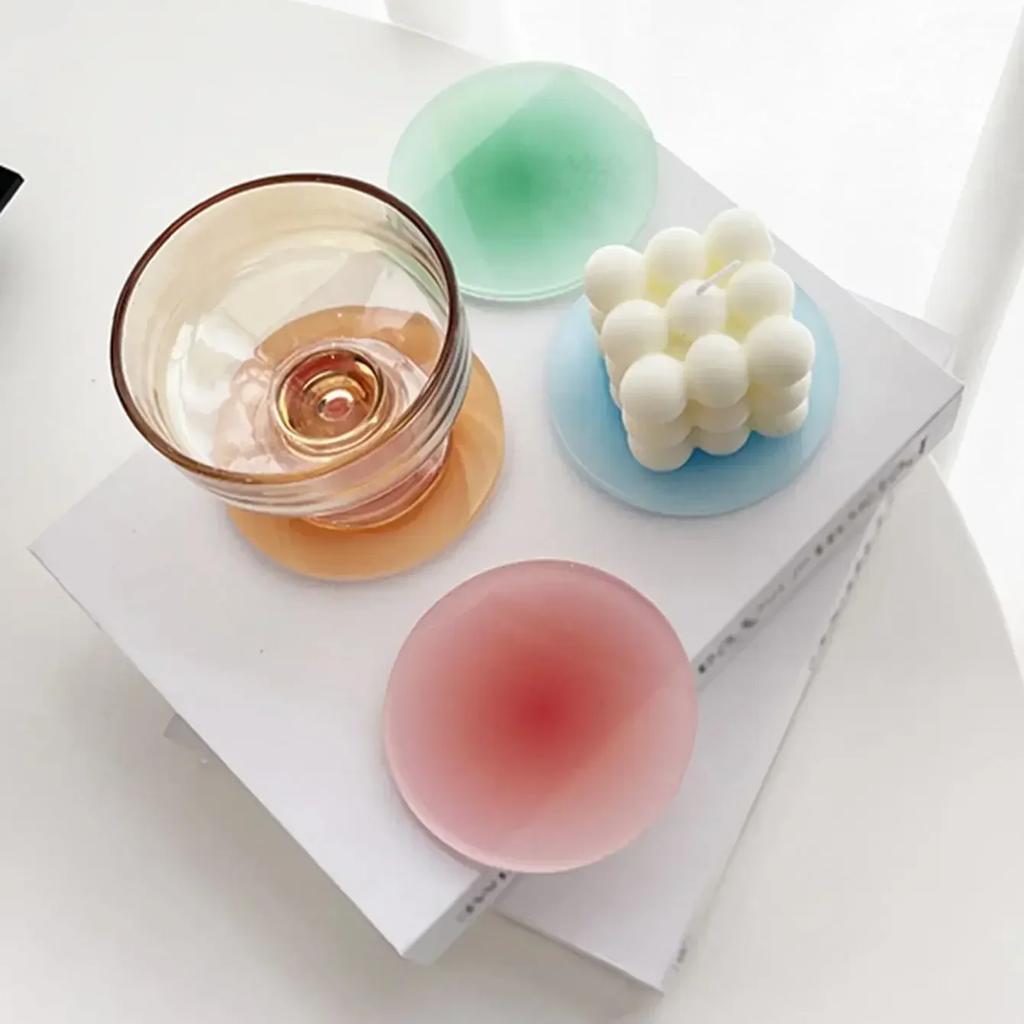 Coaster Set Coasters Gradient Colour Non-slip Acrylic Coasters Photo Props Bar Cafe Desktop Decorations Mug Cup Mat