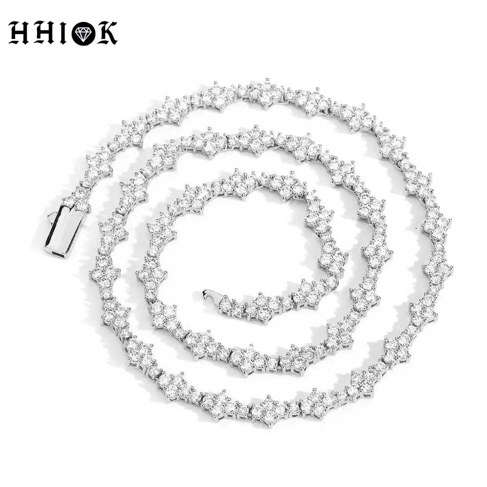 Iced Out 5A Zirkonia Klassische Tennis Choker Kette 6,5mm Wabenmuster Hip Hop Silber Gold Plated Halskette für Männer Frauen Geschenk
