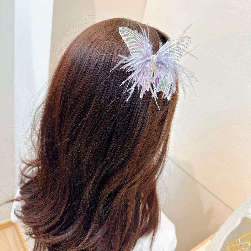 2023 Children's 3D Butterfly & Mermaid Princess Hair Clips - Feather Hairpins & Baby Headwear Accessories