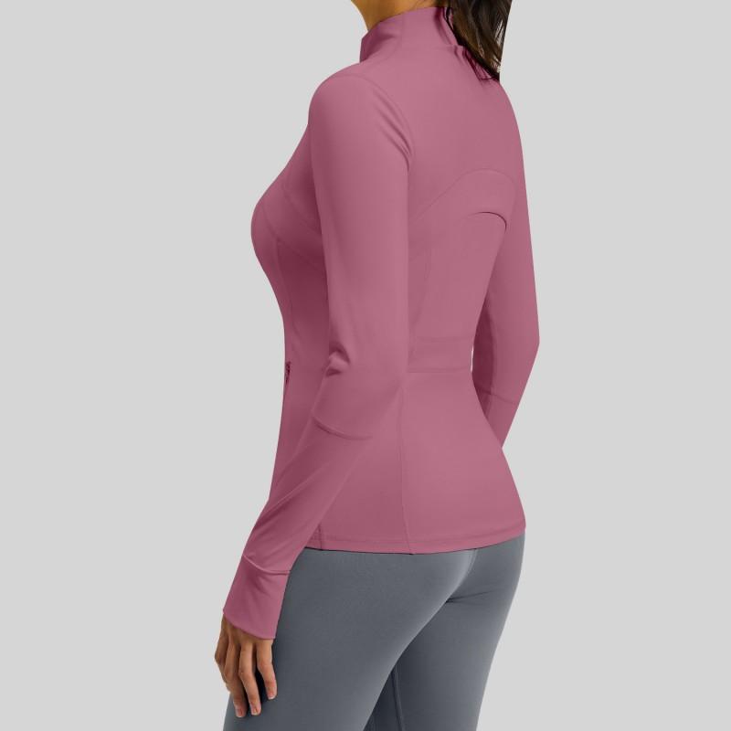 Womens Breathable Stretch Fitness Jacket With Pockets Running Cycling Yoga Fall