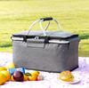 Thickened Insulated Picnic Basket with Aluminum Foil and Oxford Cloth, Folding Design, Includes Ice Pack