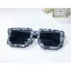 Square Glasses, Two-Dimensional Acting Artifact Sunglasses, Coded Rectangular Pixel Glasses Douyin Kuaishou