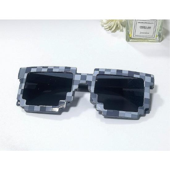 Square Glasses, Two-Dimensional Acting Artifact Sunglasses, Coded Rectangular Pixel Glasses Douyin Kuaishou