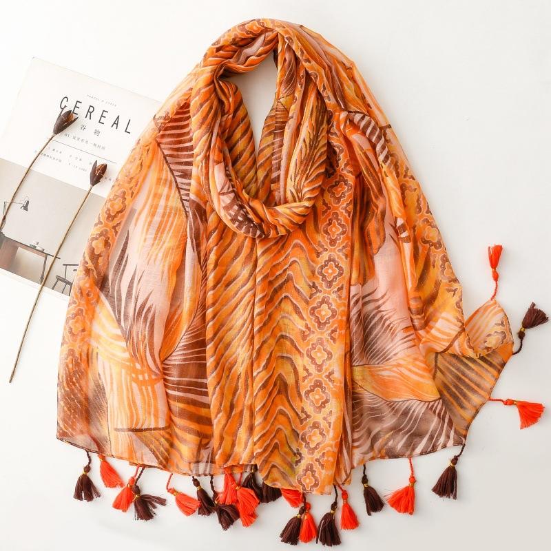 

Fashion Designer Women Scarf Shawl Cotton Linen Feeling Tassel Pashmina Muslim Hijab Wrap Lady Viscose Scarves Foulard 88x180cm