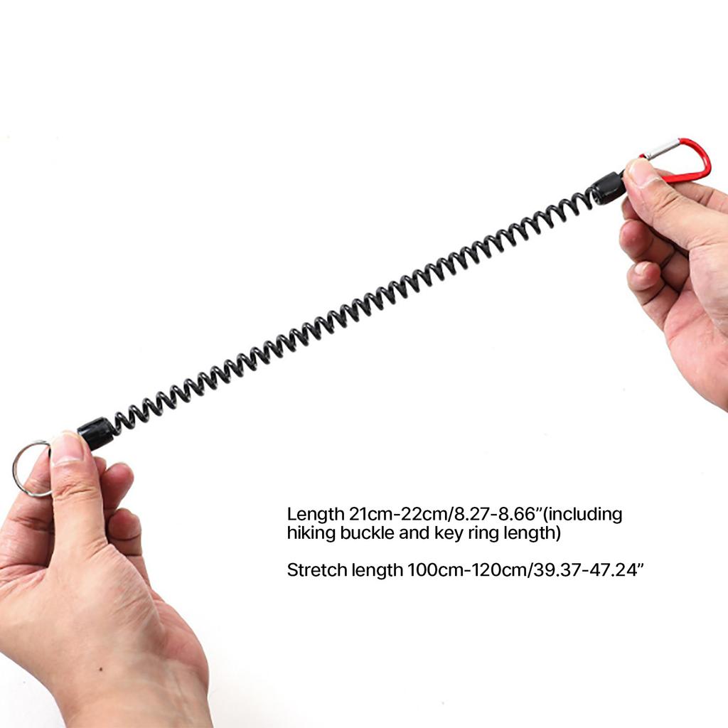 5Pcs Coiled Fishing Lanyard with Carabiner Retractable Safety Coiled Tether Fishing Ropes Pliers Lip Fishing Tackle