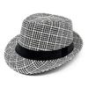 Strohhut Herren Damen Gekräuselt Britischer Jazzhut Vintage Party Strand Sonnenhut Gestreift Vielseitig