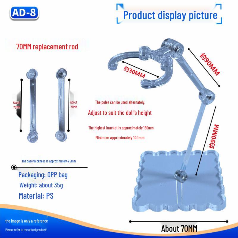 Transparent Acrylic Doll Display Stand with Support Base