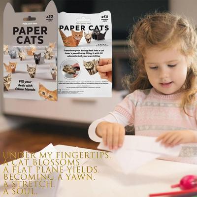 Gifts Handmade DIY Paper Cats Kit Creative Desk Decoration Cute Kitten Origami Papercraft Kits Cat Lovers Origami Paper Cat